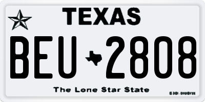 TX license plate BEU2808