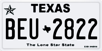 TX license plate BEU2822