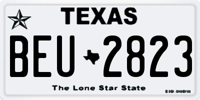 TX license plate BEU2823
