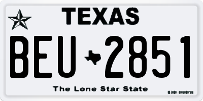 TX license plate BEU2851