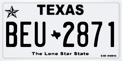 TX license plate BEU2871