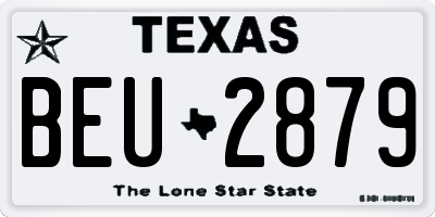 TX license plate BEU2879