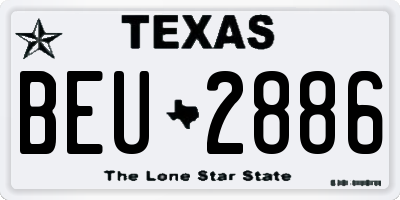 TX license plate BEU2886