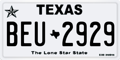 TX license plate BEU2929