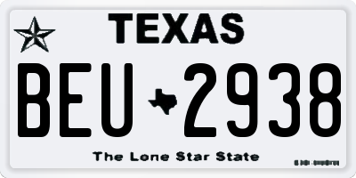 TX license plate BEU2938