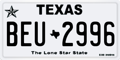 TX license plate BEU2996