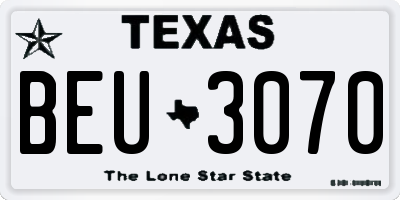 TX license plate BEU3070