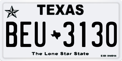 TX license plate BEU3130