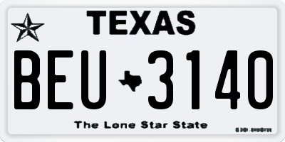 TX license plate BEU3140