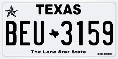 TX license plate BEU3159