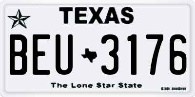 TX license plate BEU3176
