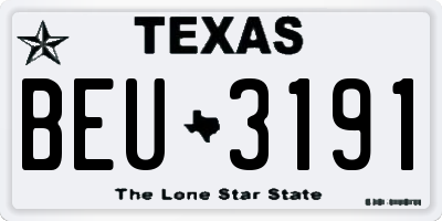 TX license plate BEU3191