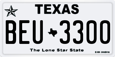 TX license plate BEU3300