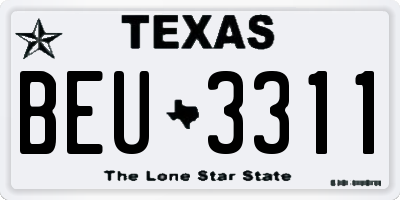 TX license plate BEU3311