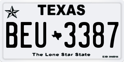 TX license plate BEU3387