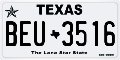 TX license plate BEU3516