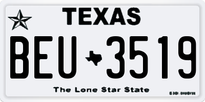 TX license plate BEU3519