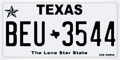 TX license plate BEU3544