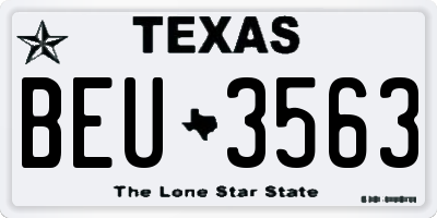 TX license plate BEU3563