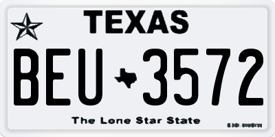 TX license plate BEU3572