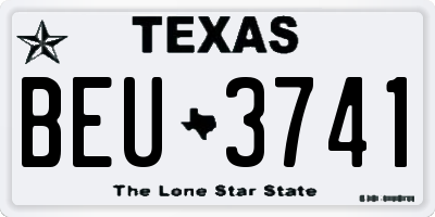 TX license plate BEU3741