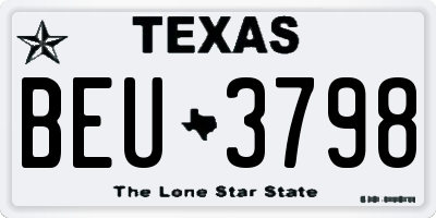 TX license plate BEU3798