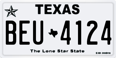TX license plate BEU4124