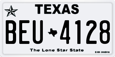 TX license plate BEU4128
