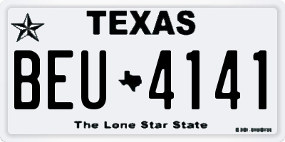 TX license plate BEU4141