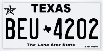 TX license plate BEU4202
