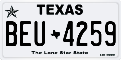 TX license plate BEU4259