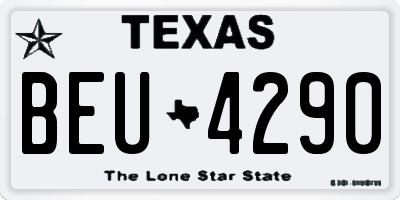 TX license plate BEU4290