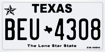 TX license plate BEU4308
