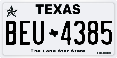 TX license plate BEU4385