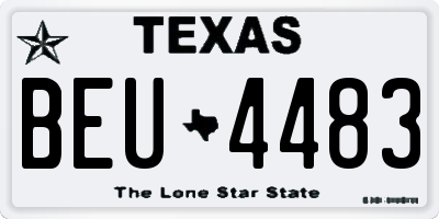 TX license plate BEU4483