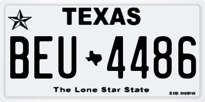 TX license plate BEU4486