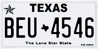 TX license plate BEU4546