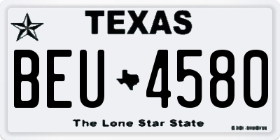 TX license plate BEU4580