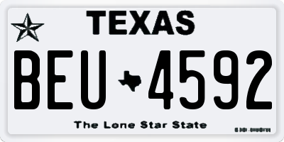 TX license plate BEU4592
