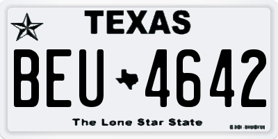 TX license plate BEU4642