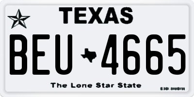 TX license plate BEU4665