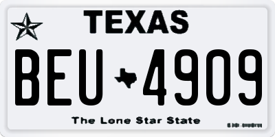 TX license plate BEU4909