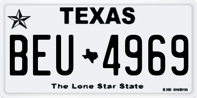 TX license plate BEU4969