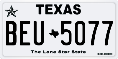 TX license plate BEU5077
