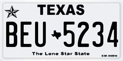 TX license plate BEU5234
