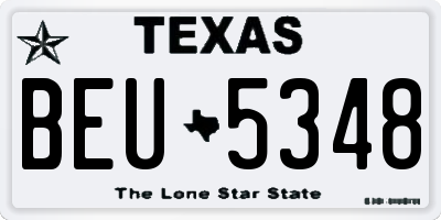 TX license plate BEU5348