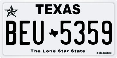 TX license plate BEU5359