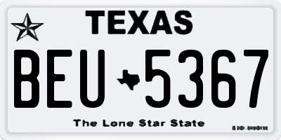 TX license plate BEU5367
