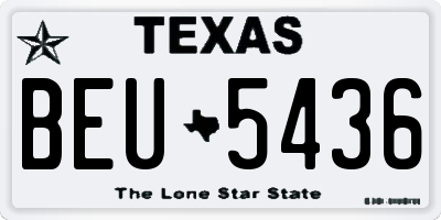 TX license plate BEU5436