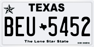 TX license plate BEU5452